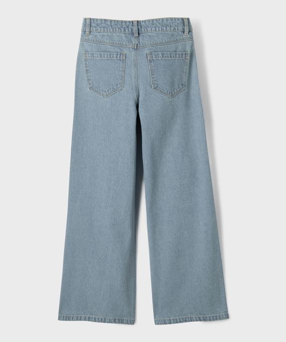 Jean wide leg en denim 100% coton fille vue3 - GEMO 4G FILLE - GEMO
