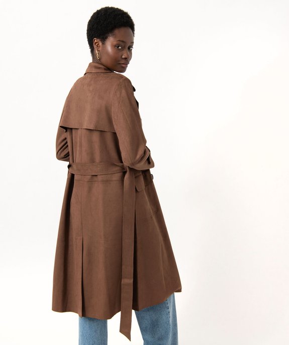 Imperméable long en suédine femme vue3 - GEMO(FEMME PAP) - GEMO
