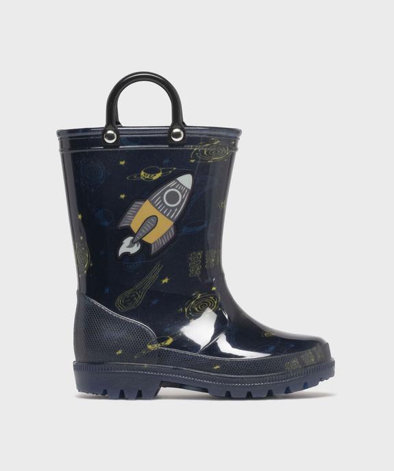 Bottes de pluie imprimée à anses et semelle crantée garçon vue1 - BUGGY - GEMO