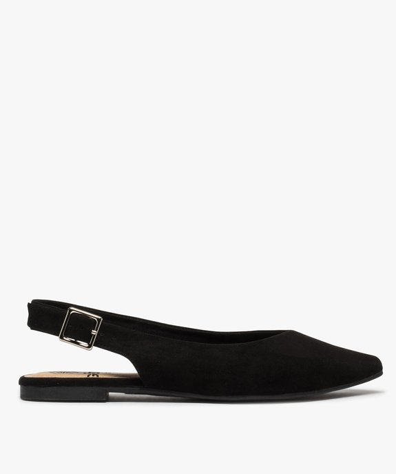 Ballerines femme à talon ouvert et bout pointu toucher velours vue1 - GEMO(URBAIN) - GEMO