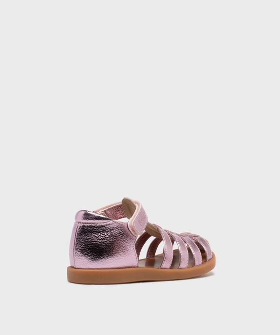 Sandales métallisées à talon et bout fermés fille - Berlingot by Pom d'Api vue4 - BERLINGOT BY POM D'API (M) - GEMO