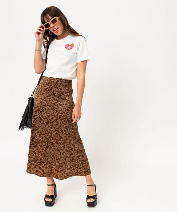 Jupe longue imprimée en matière satinée femme vue1 - GEMO(FEMME PAP) - GEMO