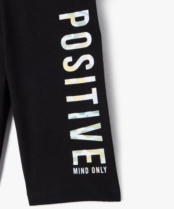 Legging long en coton stretch imprimé fille vue2 - GEMO 4G FILLE - GEMO