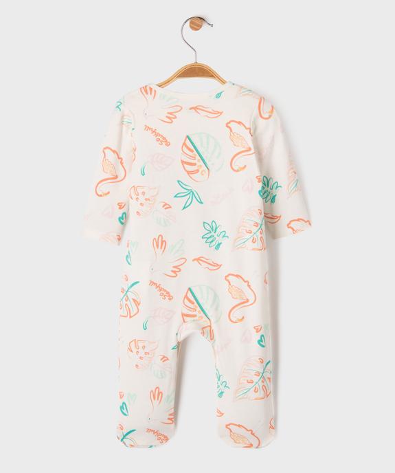 Pyjama dors-bien ouverture devant imprimé tropical bébé vue3 - GEMO 4G BEBE - GEMO