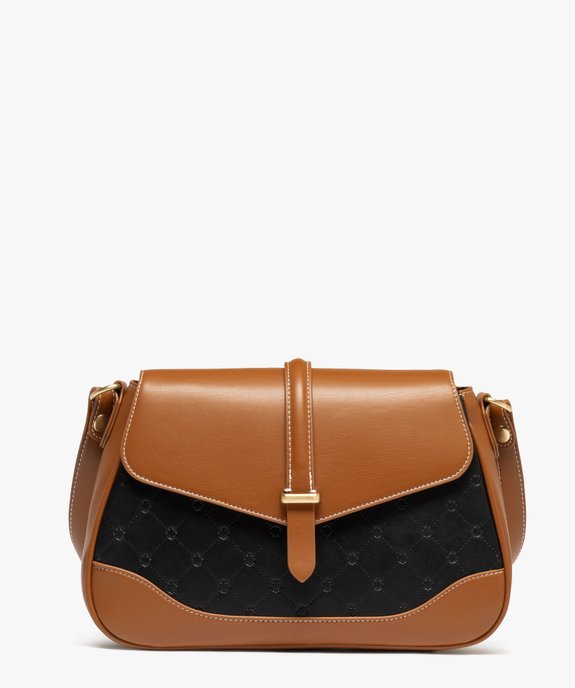 Sac à rabat bicolore avec bandoulière amovible femme vue1 - GEMO (ACCESS) - GEMO