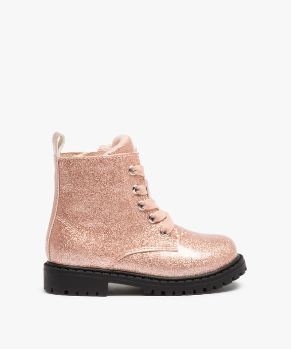Boots bébé fille vernies et pailletées fermeture zip vue1 - GEMO(BEBE DEBT) - GEMO