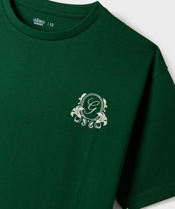 Tee-shirt manches courtes motif poitrine et dos garçon vue2 - GEMO 4G GARCON - GEMO