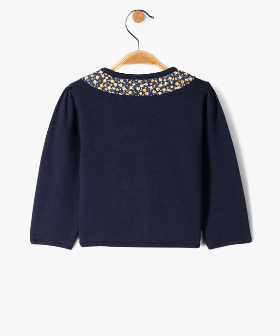 Gilet boutonné avec col claudine fleuri bébé fille vue3 - GEMO(BEBE DEBT) - GEMO