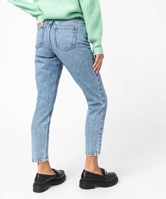 Jean femme coupe mom taille haute délavé vue3 - GEMO 4G FEMME - GEMO