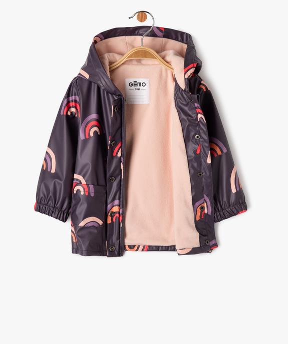 Imperméable bébé fille à motif coeurs doublé polaire vue2 - GEMO(BEBE DEBT) - GEMO
