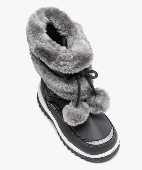 Après-ski fille avec tige en maille peluche et pompons vue5 - GEMO (ENFANT) - GEMO