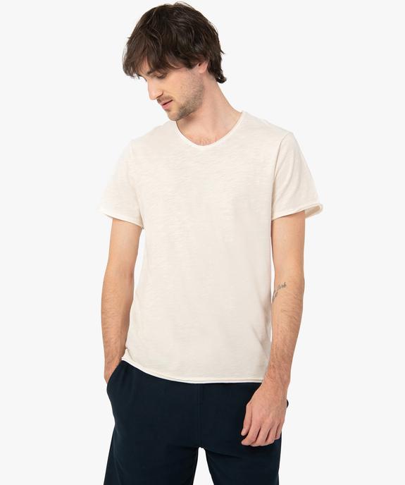 Tee-shirt homme à manches courtes et col V vue1 - GEMO (HOMME) - GEMO