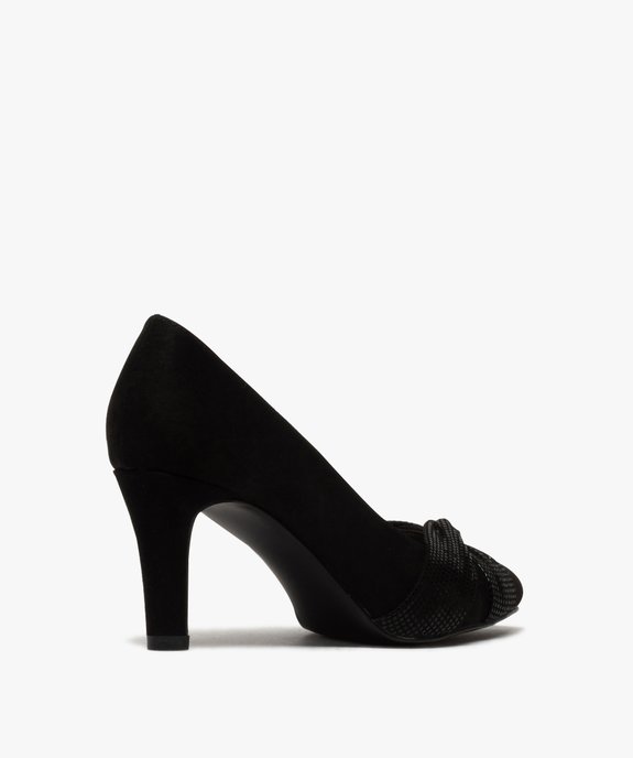 Escarpins femme en suédine avec effet drapé et verni vue4 - GEMO(URBAIN) - GEMO