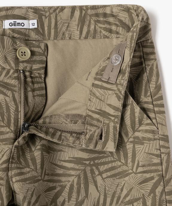 Bermuda coupe chino regular en coton imprimé garçon vue2 - GEMO (JUNIOR) - GEMO