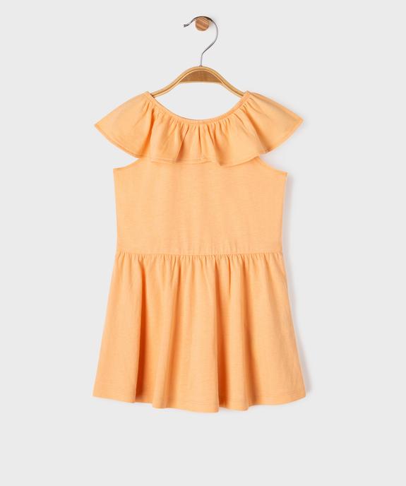 Robe à col volanté en jersey de coton bébé fille vue1 - GEMO 4G BEBE - GEMO