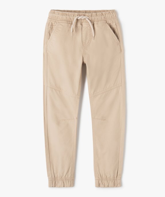 Pantalon garçon en toile avec taille et chevilles élastiquées vue1 - GEMO 4G GARCON - GEMO