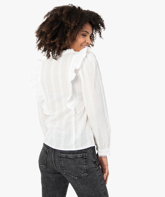 Chemise femme à plumetis avec volants sur les épaules vue3 - GEMO(FEMME PAP) - GEMO
