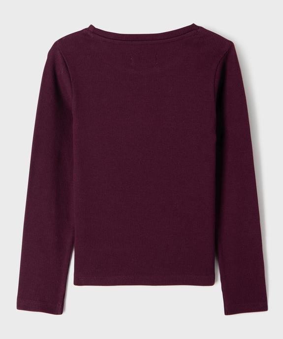 Tee-shirt manches longues en maille côtelée fille vue3 - GEMO 4G FILLE - GEMO