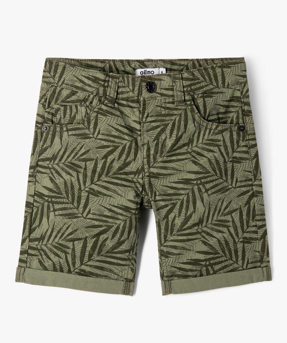 Bermuda en coton twill imprimé à revers garçon vue1 - GEMO 4G GARCON - GEMO