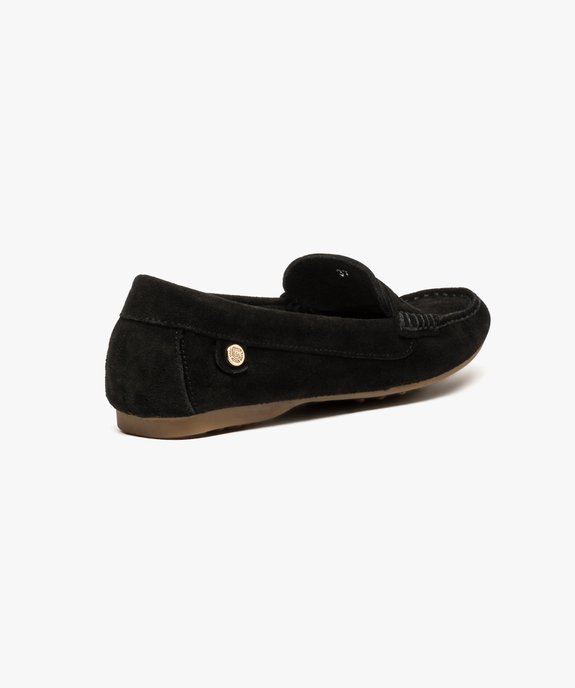 Mocassins femme en cuir uni et semelle à picots vue4 - GEMO (CASUAL) - GEMO