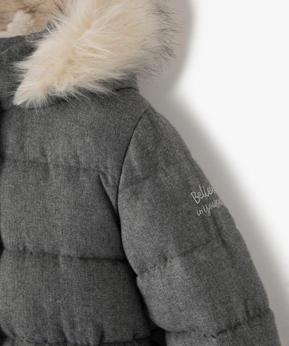 Parka fille avec doublure chaude et capuche fantaisie vue3 - GEMO (ENFANT) - GEMO