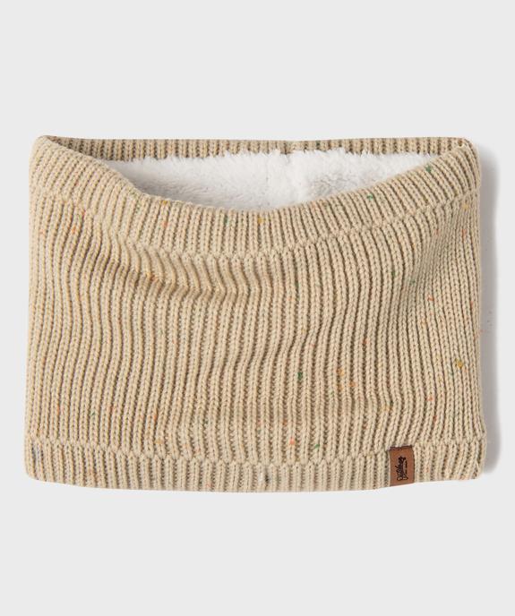 Echarpe tour de cou en maille chinée doublée sherpa garçon vue1 - GEMO (ENFANT) - GEMO