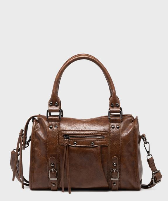 Sac à main verni mat à clous et bandoulière amovible femme vue1 - GEMO (ACCESS) - GEMO