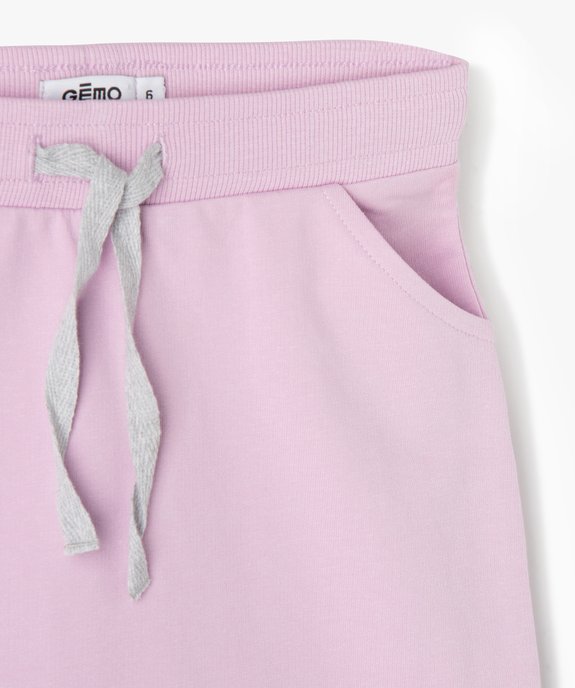Jupe courte en maille jogging fille vue2 - GEMO 4G FILLE - GEMO