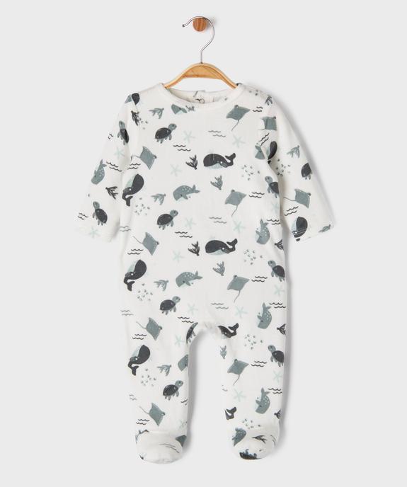 Pyjama en velours avec motifs marins bébé vue1 - GEMO 4G BEBE - GEMO