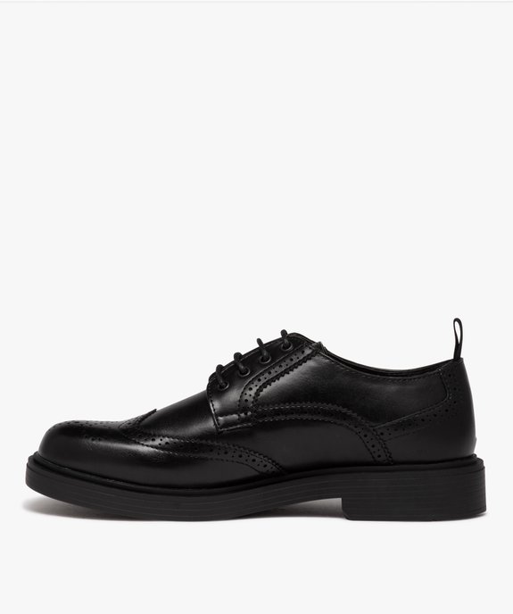 Derbies homme unis à bout fleuri  vue4 - GEMO(URBAIN) - GEMO