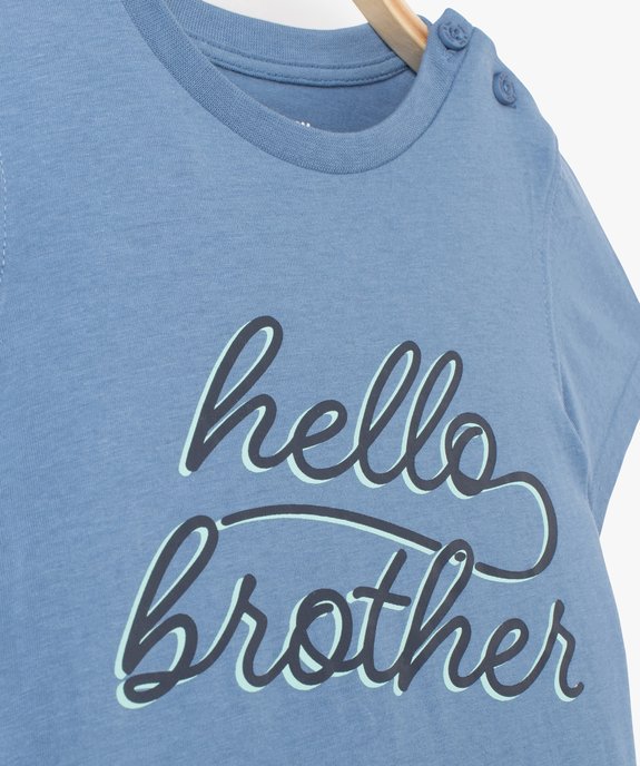 Tee-shirt bébé garçon avec message vue2 - GEMO(BEBE DEBT) - GEMO
