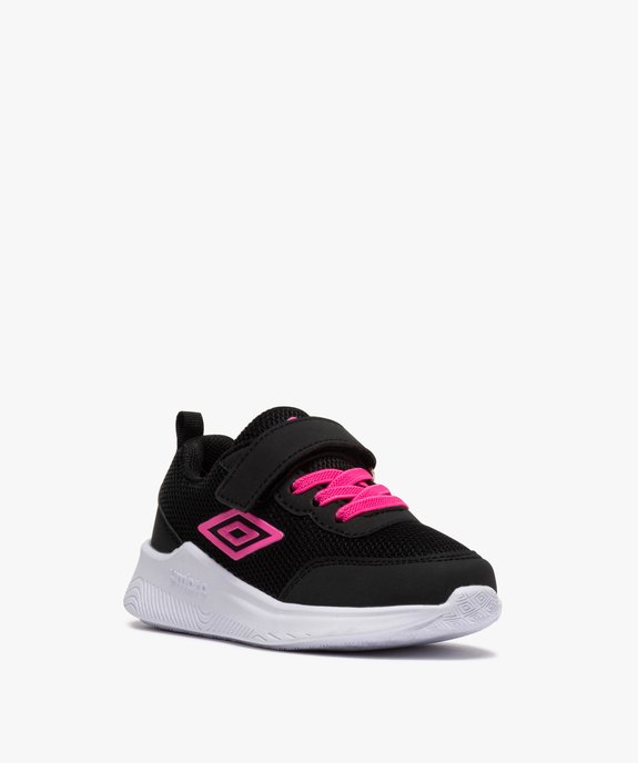 Baskets fille style running bicolores à lacets et scratch - Umbro vue2 - UMBRO - GEMO