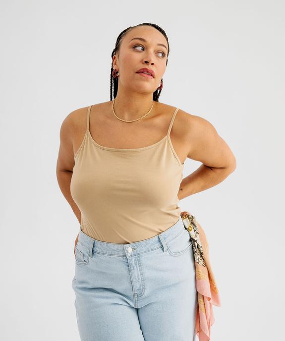Débardeur à fines bretelles en coton stretch femme grande taille vue1 - GEMO 4G GT - GEMO