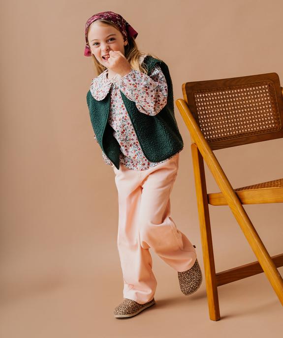 Chemise à motifs fleuris avec grand col Claudine fille vue5 - GEMO (ENFANT) - GEMO
