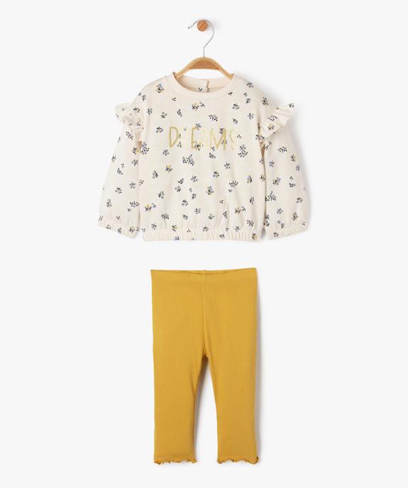 Ensemble 2 pièces sweat et legging bébé fille vue1 - GEMO 4G BEBE - GEMO