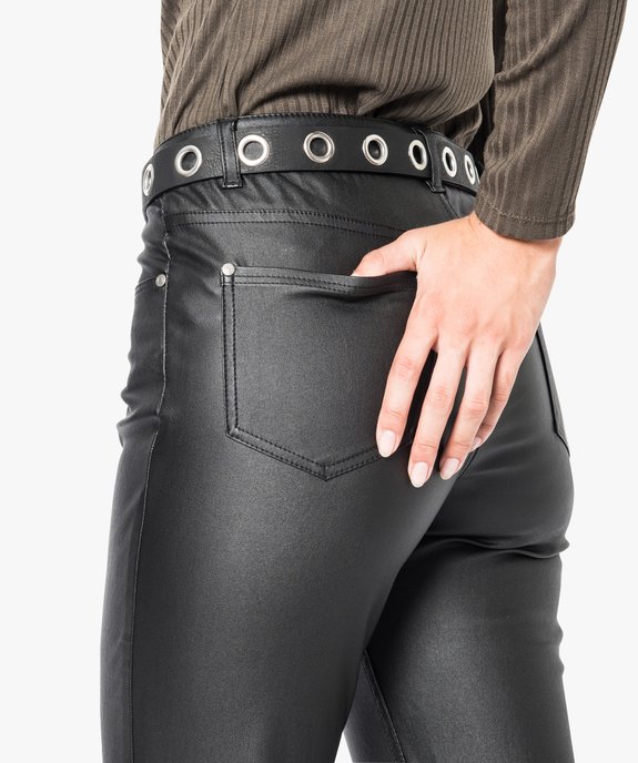 Pantalon enduit coupe regular vue3 - GEMO (CASUAL) - GEMO