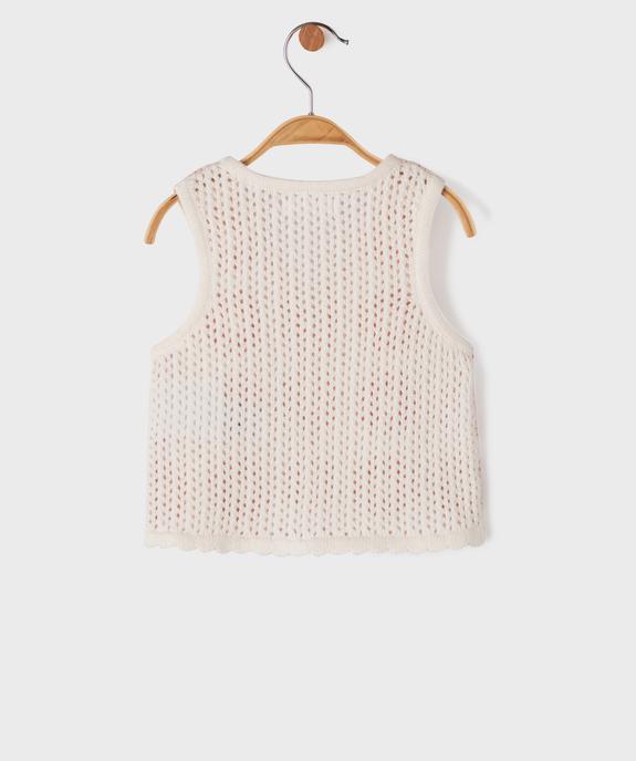 Gilet sans manches brodé bébé fille vue3 - GEMO(BEBE DEBT) - GEMO