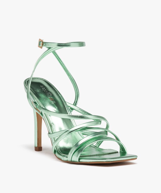 Chaussures Plates Femme JOEY – Talons Hauts Métallisés – Pointure 7 – Neuves