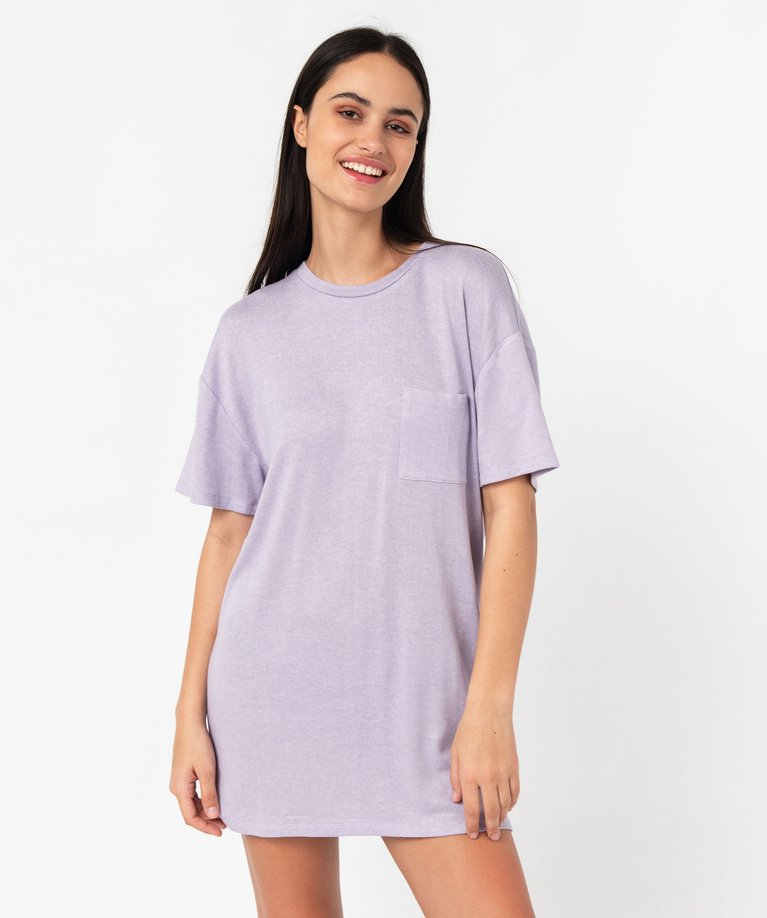 Chemise De Nuit Femme CHUNG Manches Courtes Boutonnée - Modal Extensible, Coupe Ample