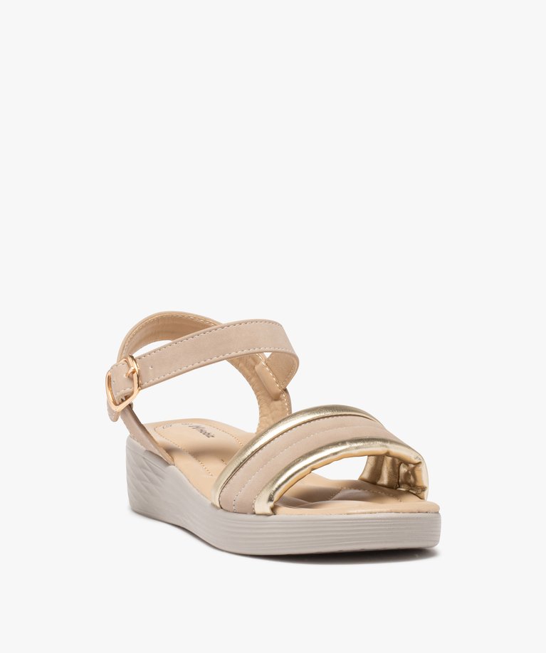 Sandales femme confort à semelle compensée avec strass et