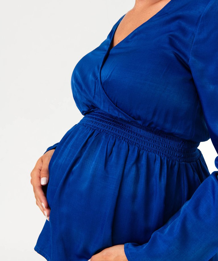Blouse Manches Longues Katia G. - Taille 42 - Bleu - Acétate Et Soie - Occasion Très Bon état